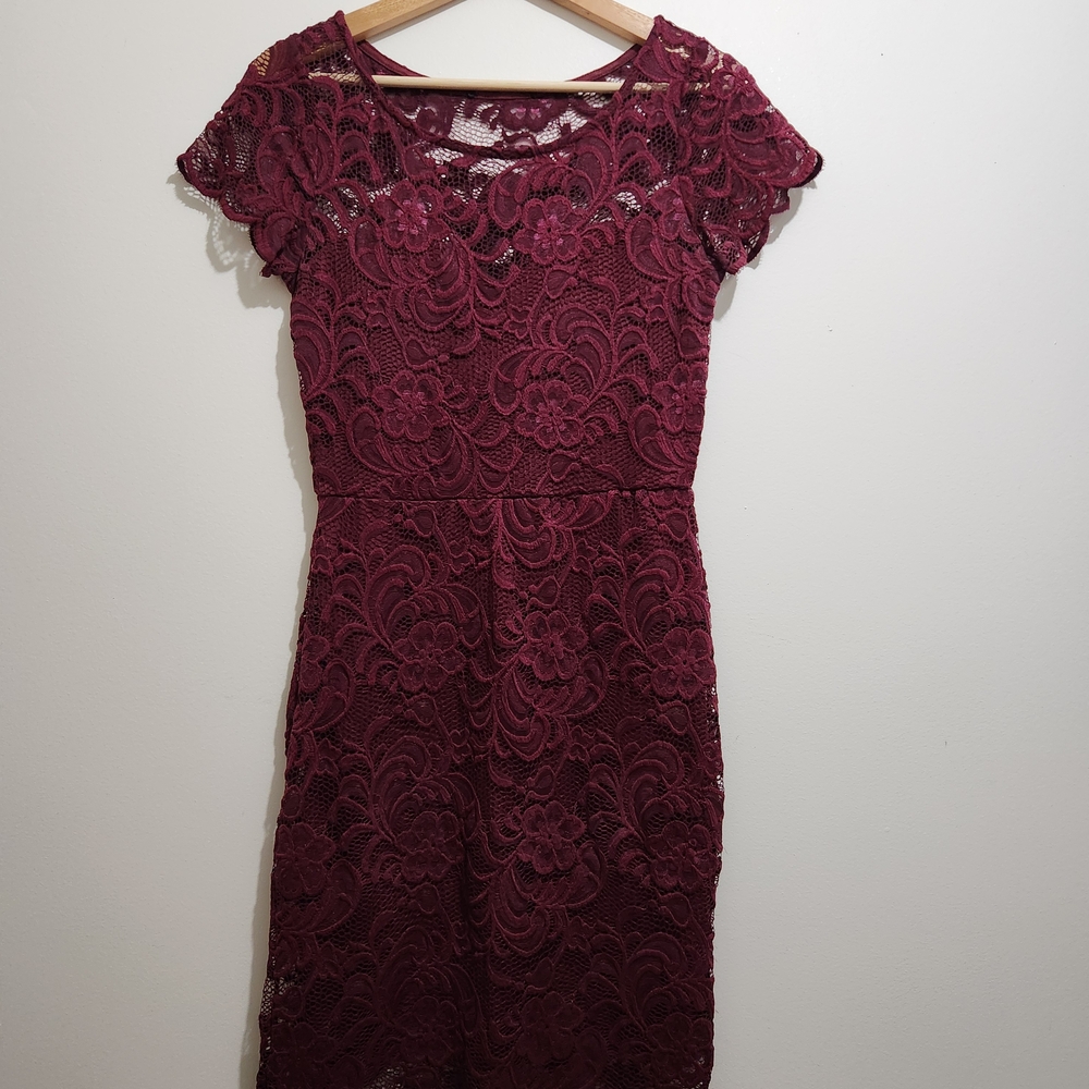 Urban Planet Burgundy Lace Mini Dress